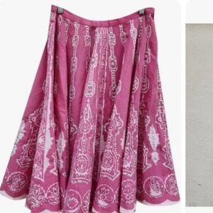 NEW Boston Proper Vintage Pink Sequin Cotton MIDI Indian Skirt, Size 8P